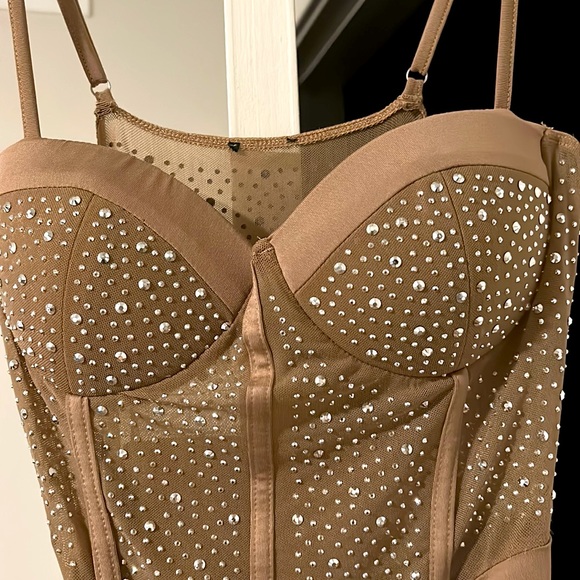 Style & Co Beige/Tan Mini Dress With Jewels Size Small - Picture 4 of 4